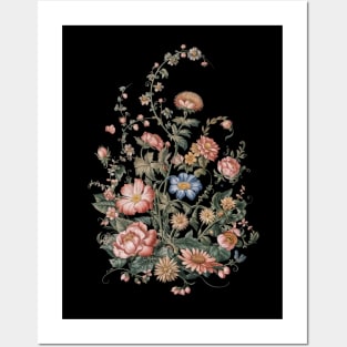 Cottagecore flower dark floral design Posters and Art